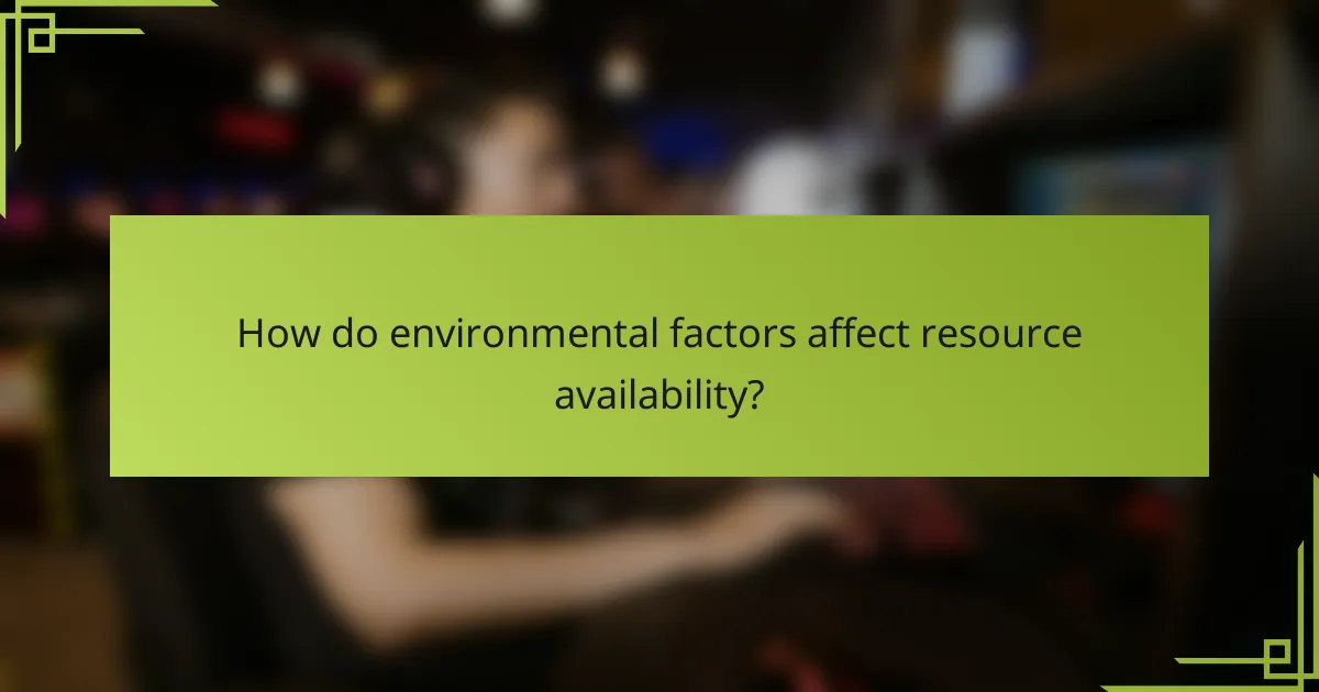 How do environmental factors affect resource availability?