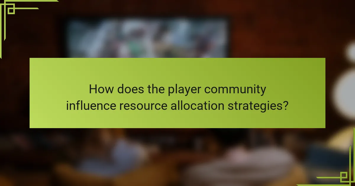 How does the player community influence resource allocation strategies?